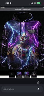 High Voltage Castle Hoodie – or Crazy Clown All-Over Print Gothic Art Sweatshirt
