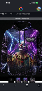 High Voltage Castle Hoodie – or Crazy Clown All-Over Print Gothic Art Sweatshirt